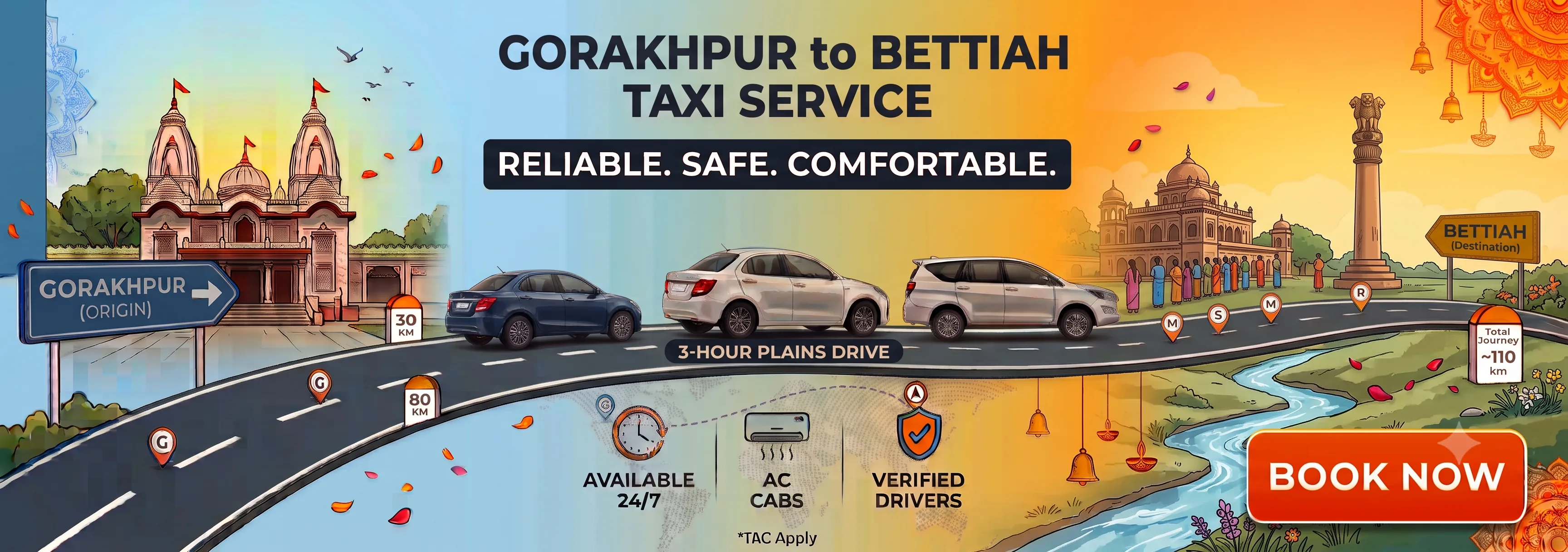 Gorakhpur to Bettiah route