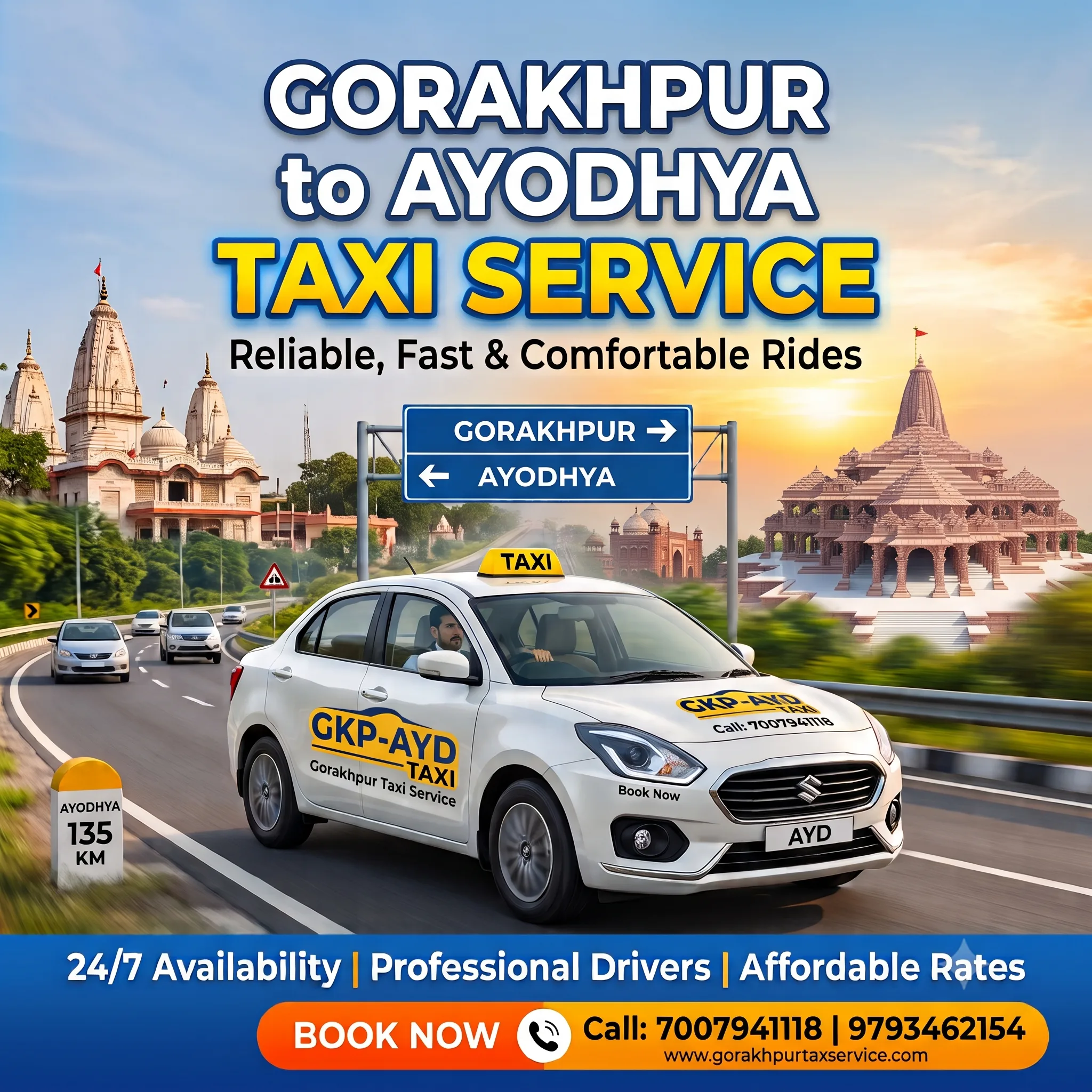Gorakhpur to Ayodhya taxi