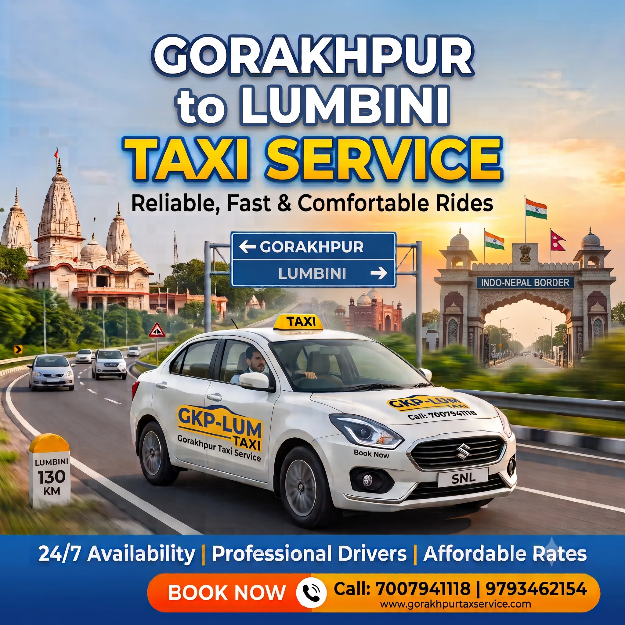 Gorakhpur to Lumbini taxi